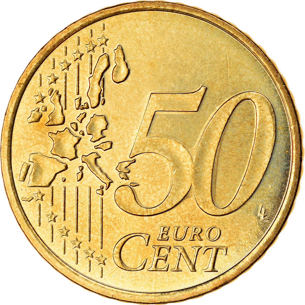 Monaco, 50 Euro Cent, 2002, Paris, MS(63), Mosiądz, KM:172