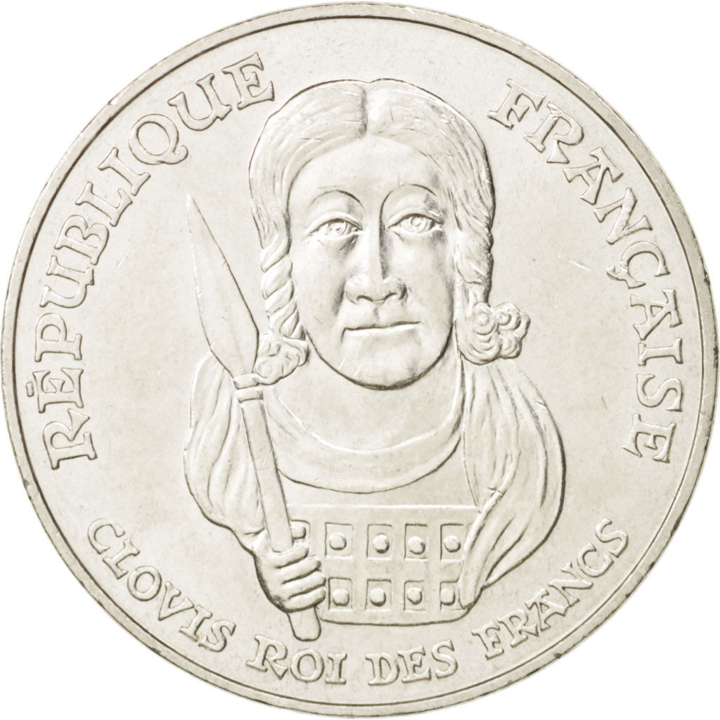 France, Clovis, 100 Francs, 1996, AU(55-58), Silver, KM:1180, Gadoury:953