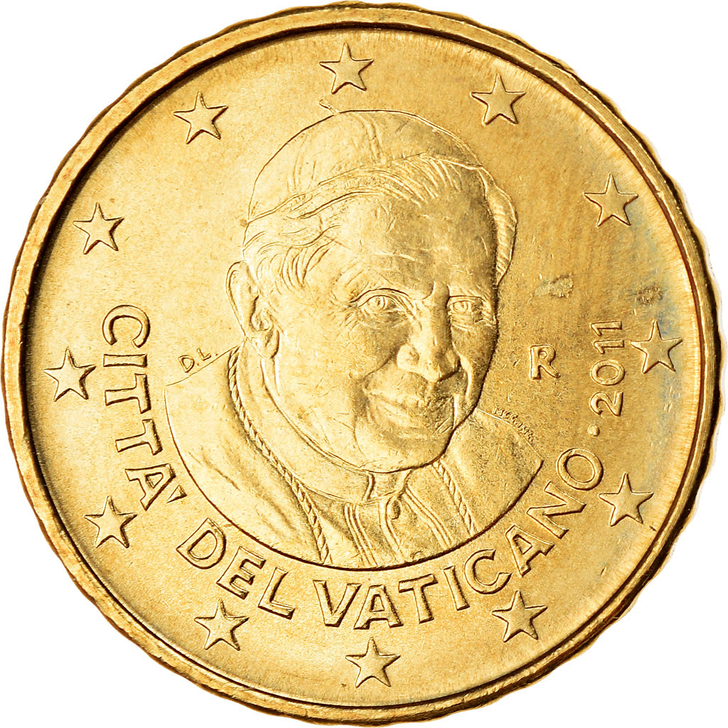 Vatikanstadt, 10 Euro Cent, 2011, BU, STGL, Messing, KM:385