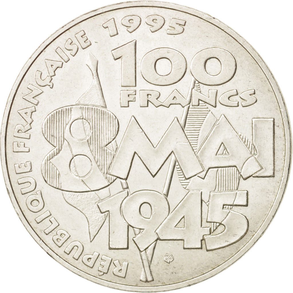 France, 8 mai 1945, 100 Francs, 1995, AU(55-58), Silver, KM:1116.1, Gadoury:952