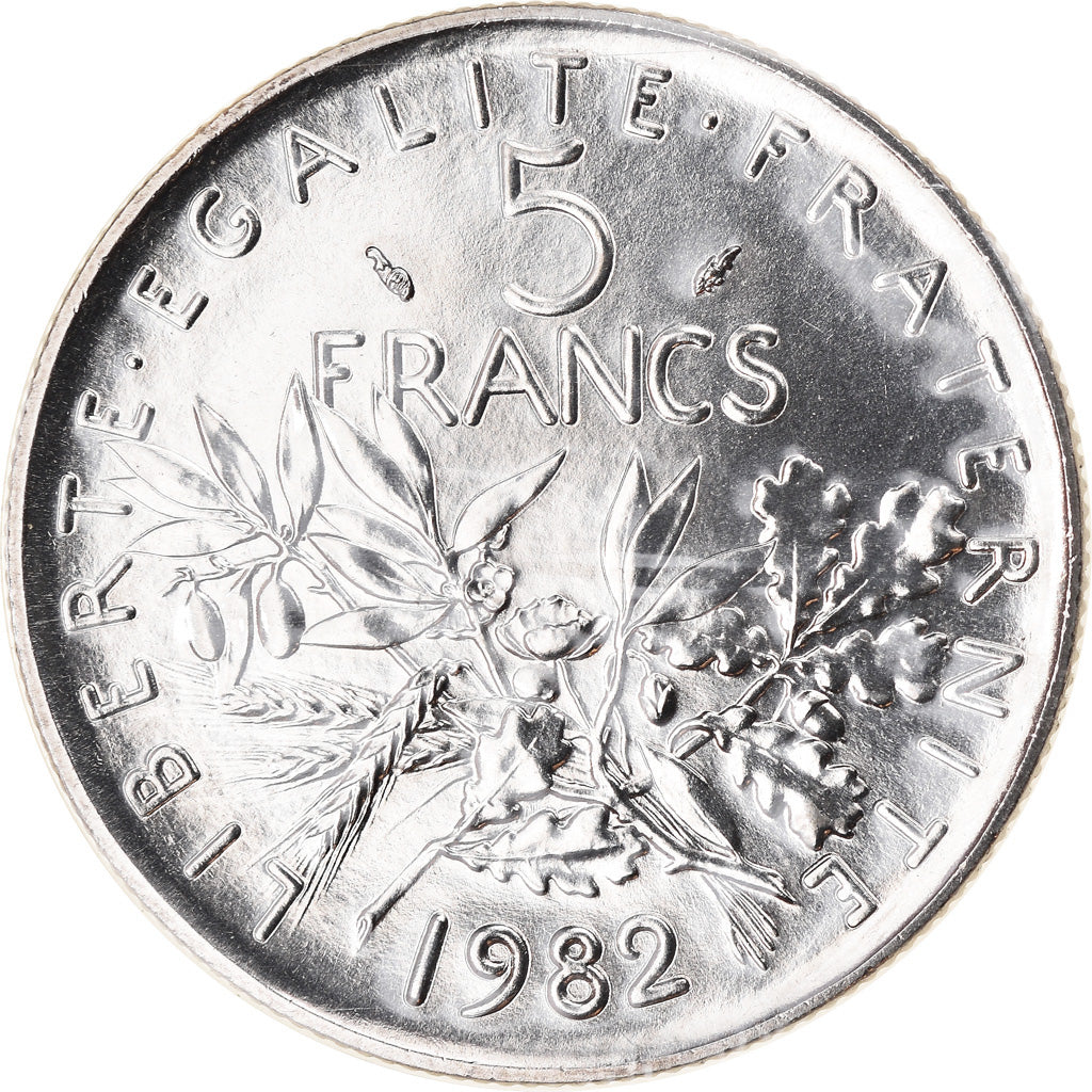 Coin, France, Semeuse, 5 Francs, 1982, Paris, FDC, MS(65-70), Nickel Clad