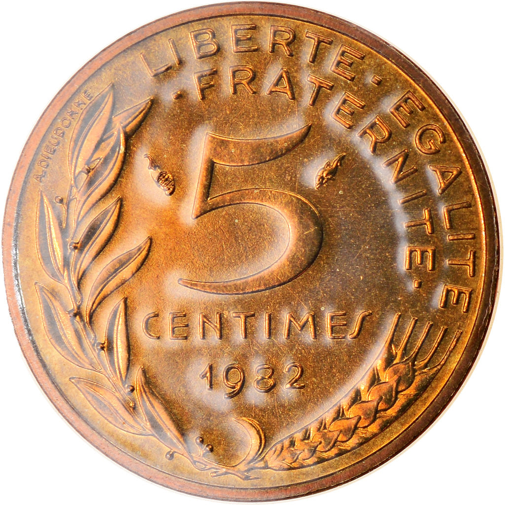 Coin, France, Marianne, 5 Centimes, 1982, Paris, FDC, MS(65-70)