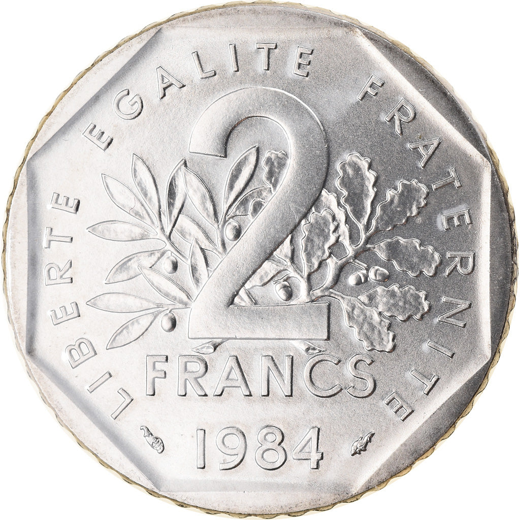 Munten, Frankrijk, Semeuse, 2 Francs, 1984, Paris, FDC, FDC, Nickel, KM:942.1