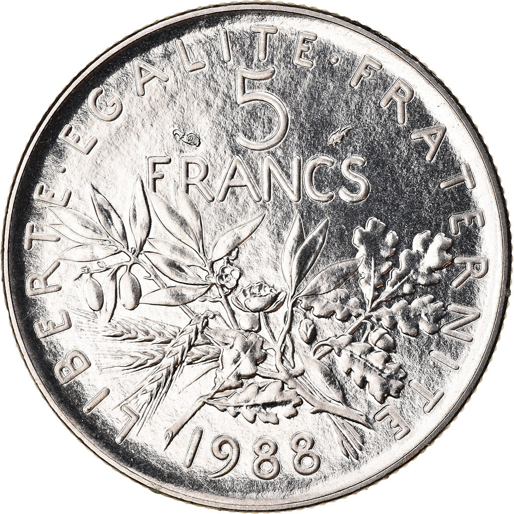 Monnaie, France, Semeuse, 5 Francs, 1988, Paris, FDC, Nickel Clad Copper-Nickel