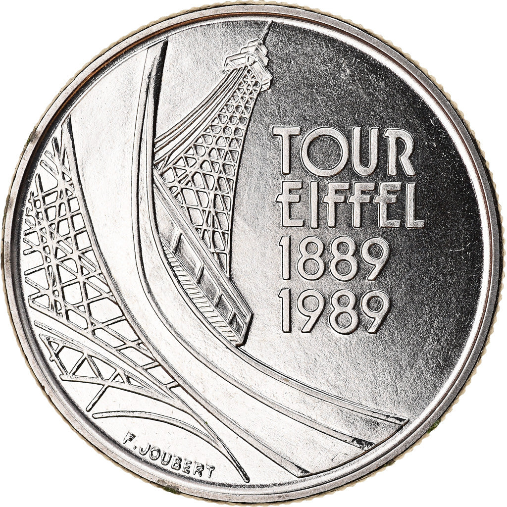 Moneda, Francia, Tour Eiffel, 5 Francs, 1989, Paris, FDC, Níquel, KM:968