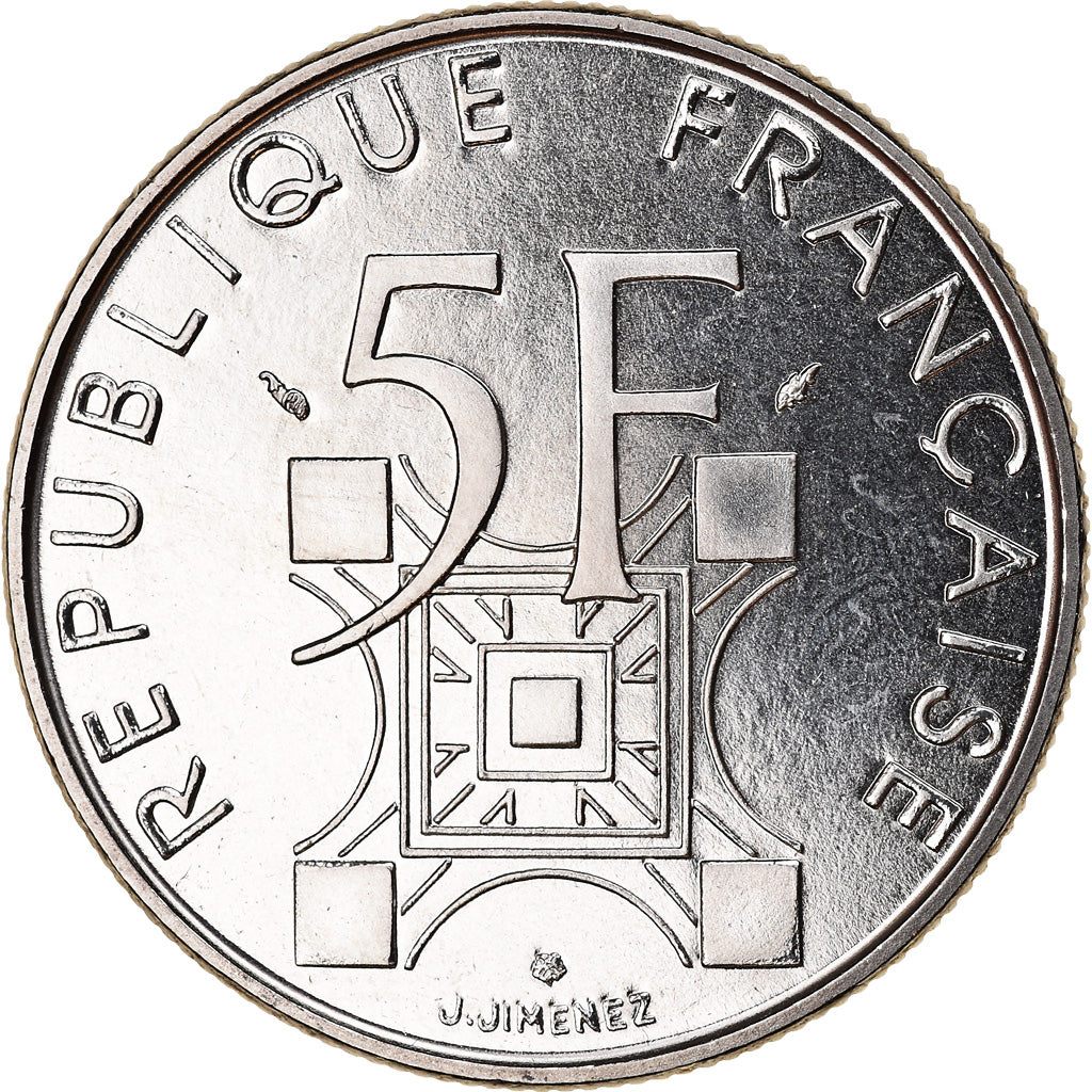 Moneda, Francia, Tour Eiffel, 5 Francs, 1989, Paris, FDC, Níquel, KM:968