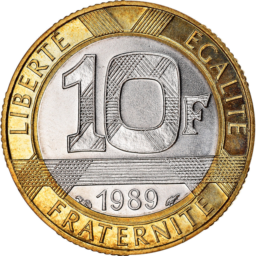 Coin, France, Montesquieu, 10 Francs, 1989, Paris, MS(65-70), Bi-Metallic