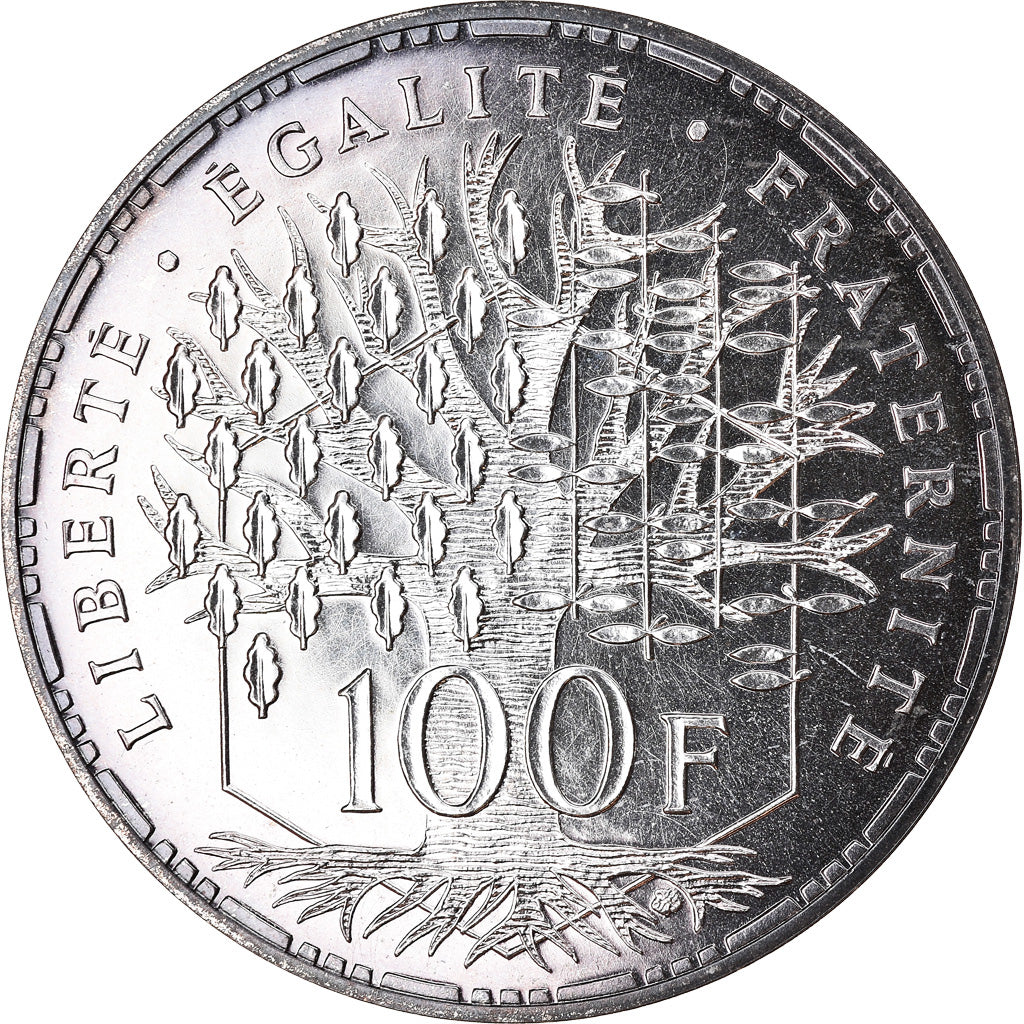 Coin, France, Panthéon, 100 Francs, 1988, Paris, MS(65-70), Silver, KM:951.1