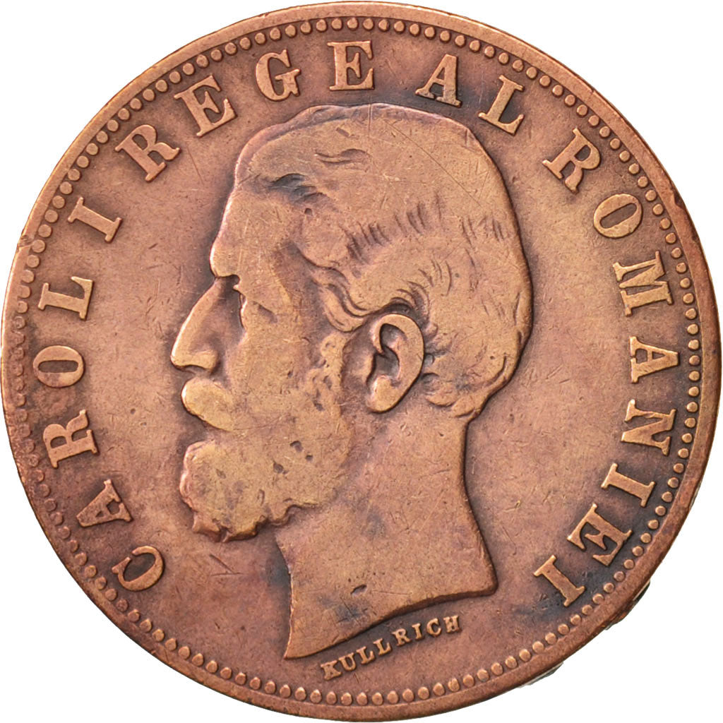 Romania, Carol I, 5 Bani, 1882, VF(20-25), Copper, KM:19