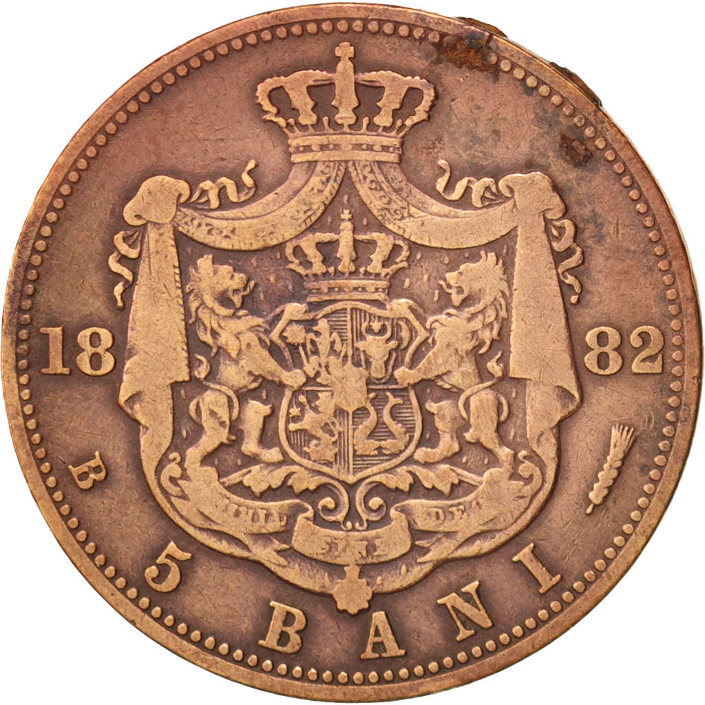 Romania, Carol I, 5 Bani, 1882, VF(20-25), Copper, KM:19
