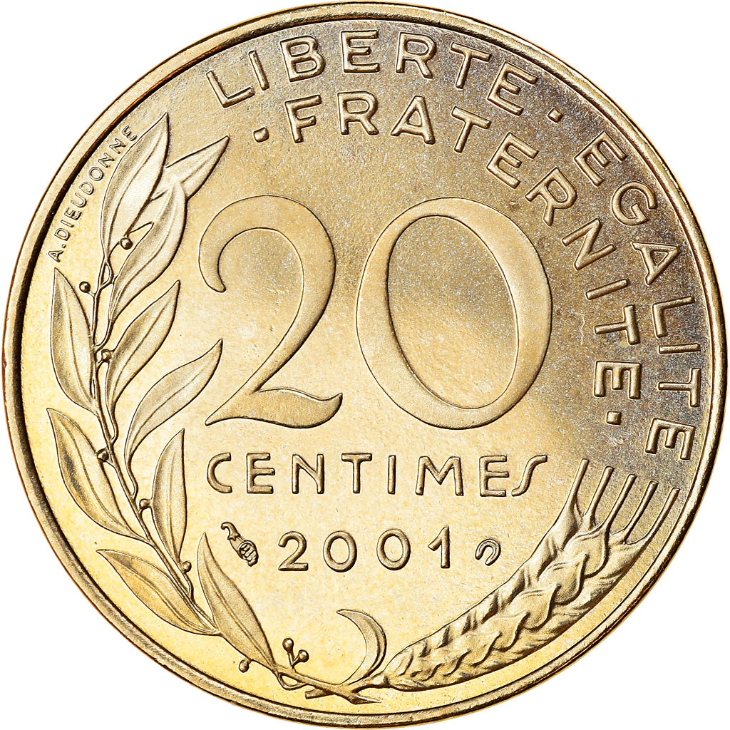 Coin, France, Marianne, 20 Centimes, 2001, Paris, BE, MS(65-70)