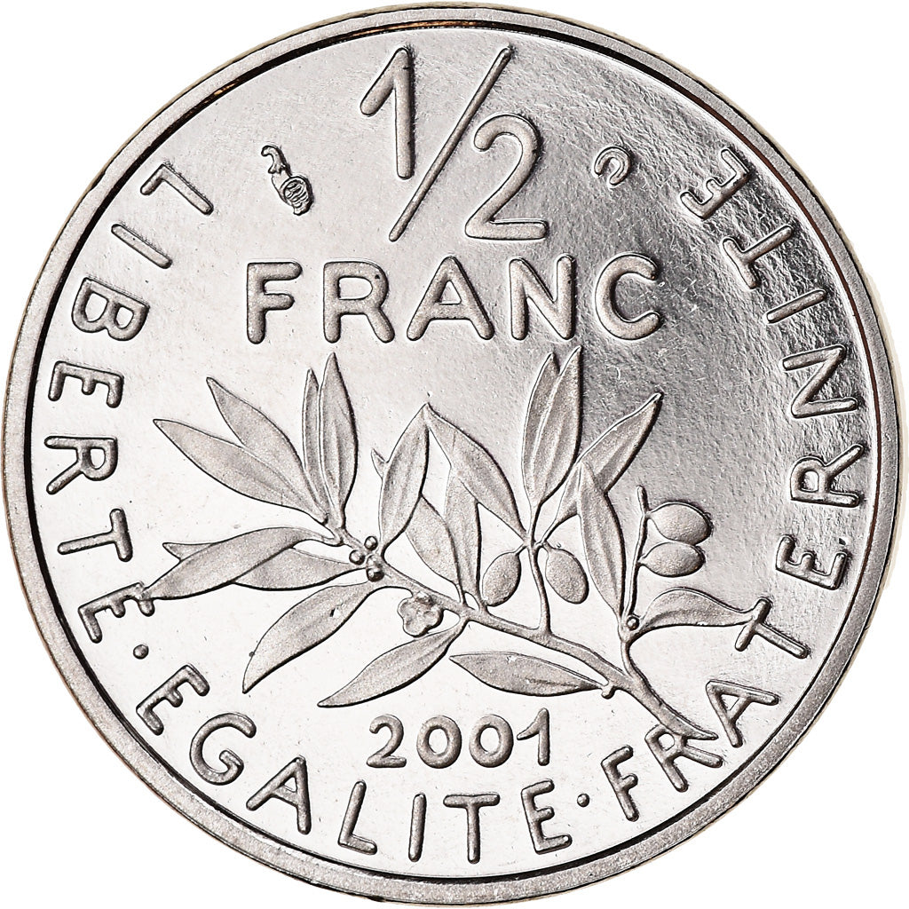 Coin, France, Semeuse, 1/2 Franc, 2001, Paris, BE, MS(65-70), Nickel, KM:931.2