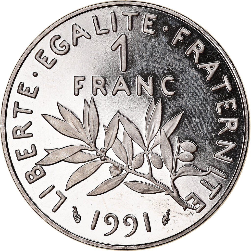 Coin, France, Semeuse, Franc, 1991, Paris, BE, MS(65-70), Nickel, KM:925.2