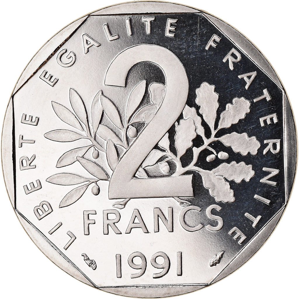 Coin, France, Semeuse, 2 Francs, 1991, Paris, BE, MS(65-70), Nickel, KM:942.2