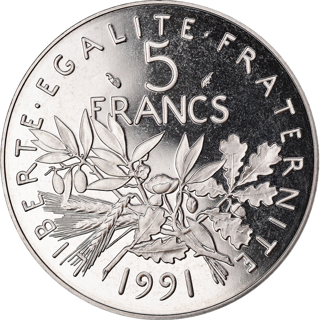 Coin, France, Semeuse, 5 Francs, 1991, Paris, BE, MS(65-70), Nickel Clad