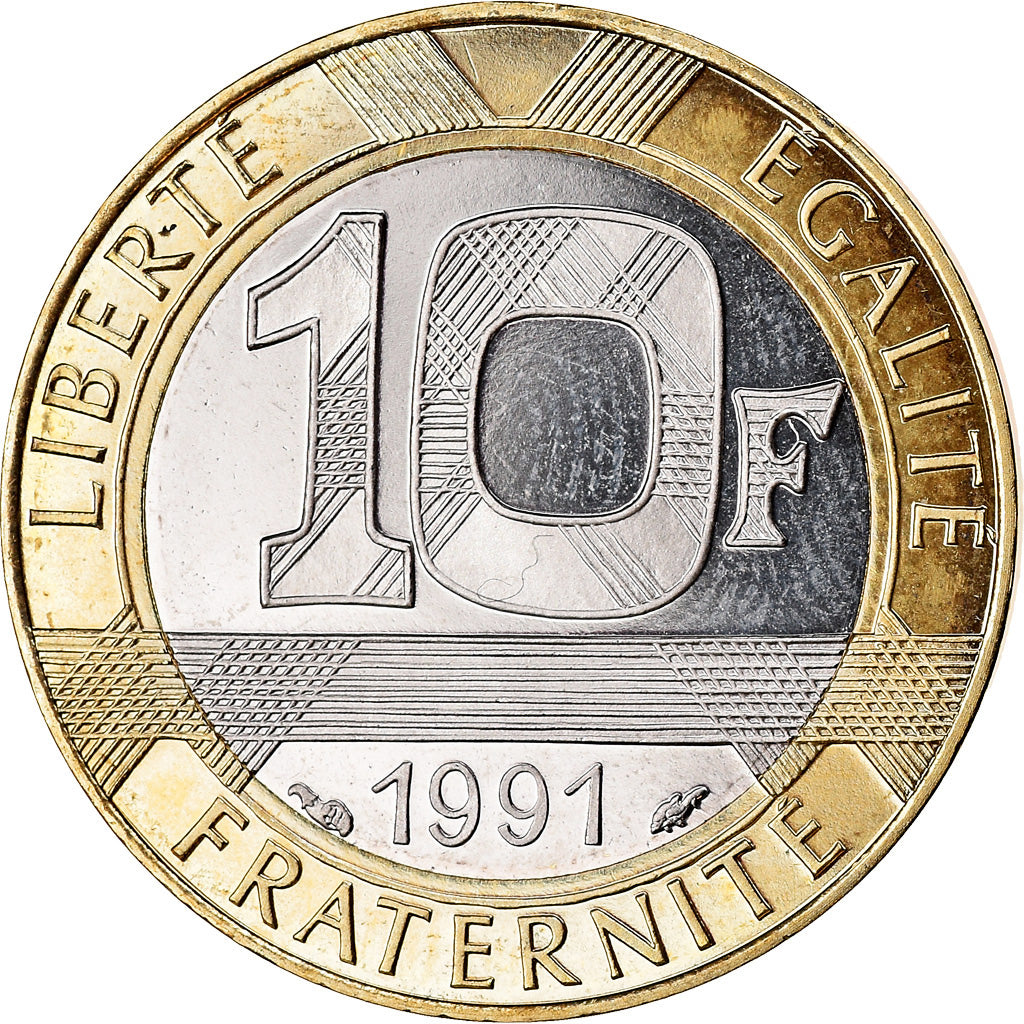 Coin, France, Génie, 10 Francs, 1991, Paris, BE, MS(65-70), Aluminum-Bronze