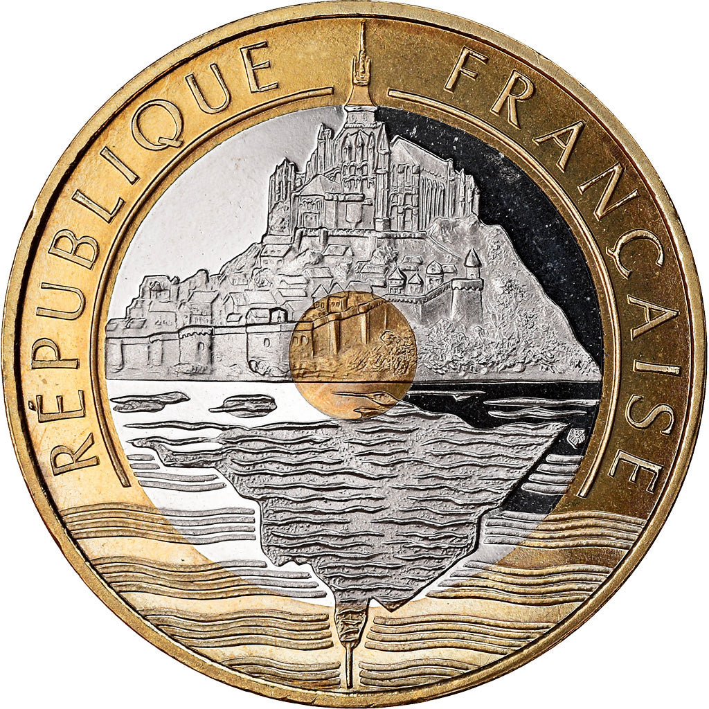 Coin, France, Mont Saint Michel, 20 Francs, 2001, Paris, BE, MS(65-70)