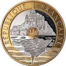 Coin, France, Mont Saint Michel, 20 Francs, 2001, Paris, BE, MS(65-70)