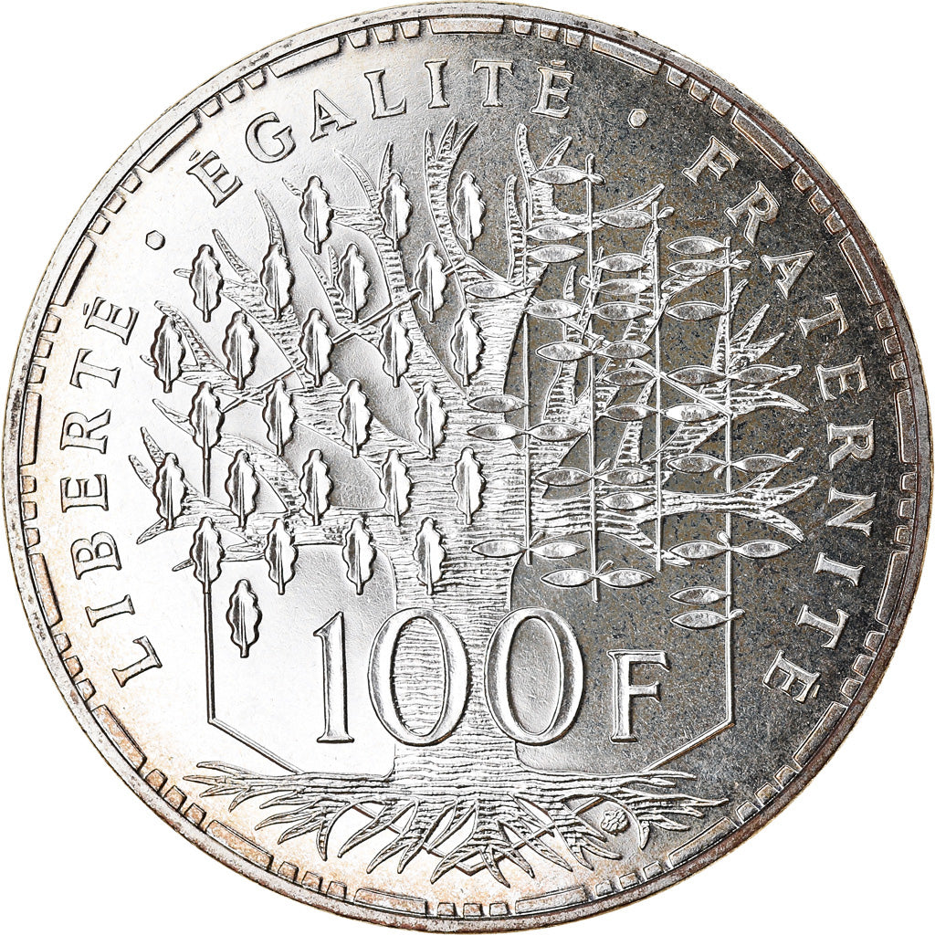 Coin, France, Panthéon, 100 Francs, 1990, Paris, MS(65-70), Silver, KM:951.1
