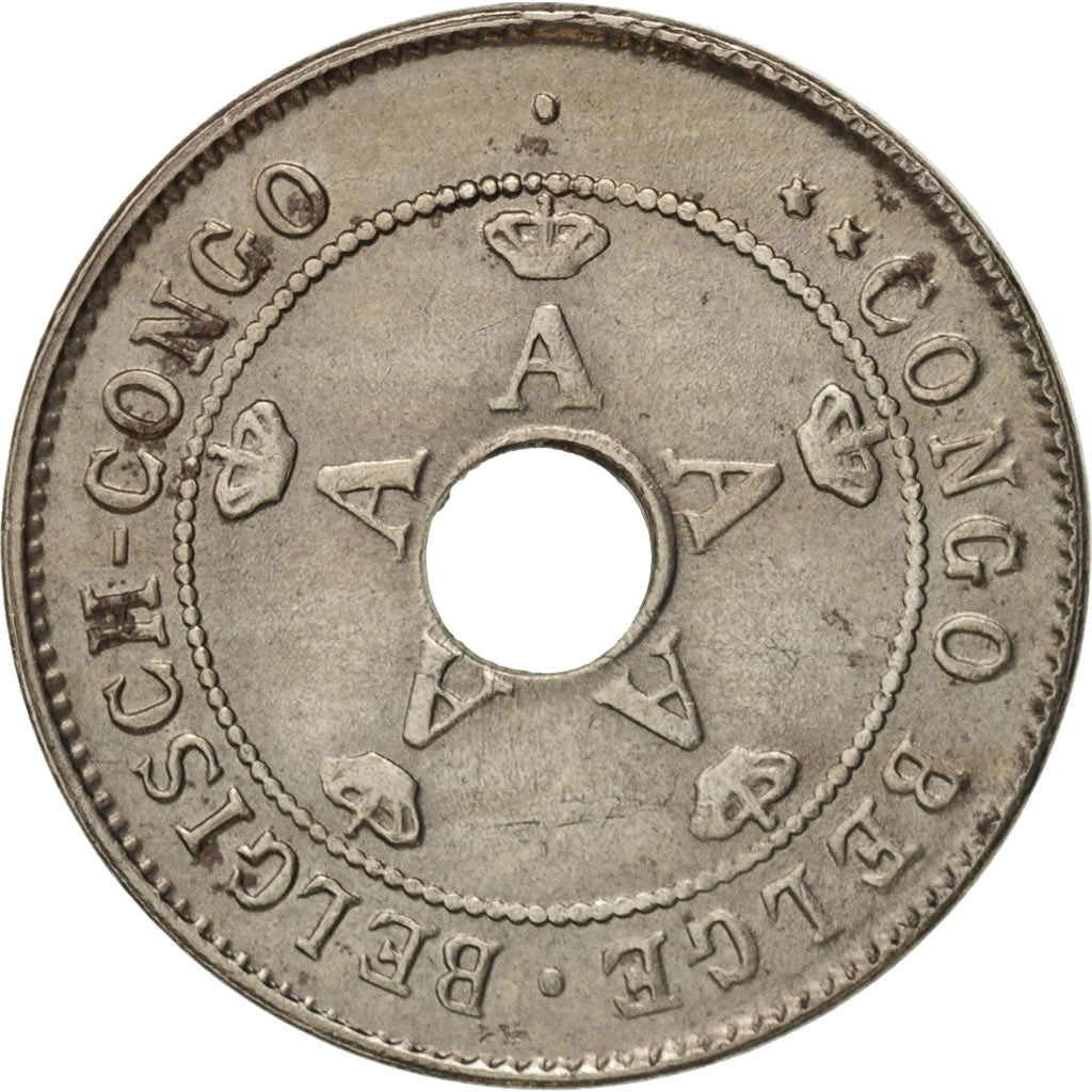 Coin, Belgian Congo, 10 Centimes, 1911, Heaton, AU(50-53), Copper-nickel, KM:18