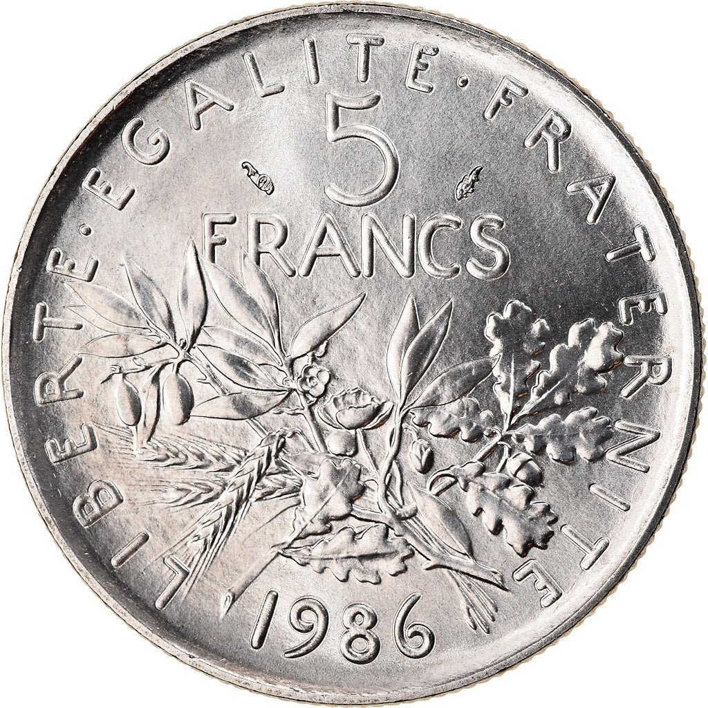 Coin, France, Semeuse, 5 Francs, 1986, Paris, MS(65-70), Nickel Clad