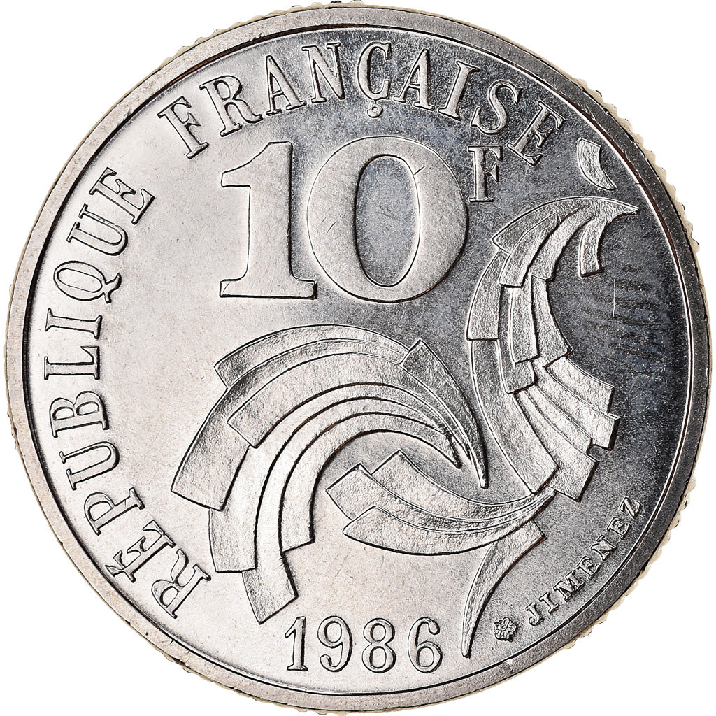 Coin, France, Jimenez, 10 Francs, 1986, Paris, MS(65-70), Nickel, KM:959
