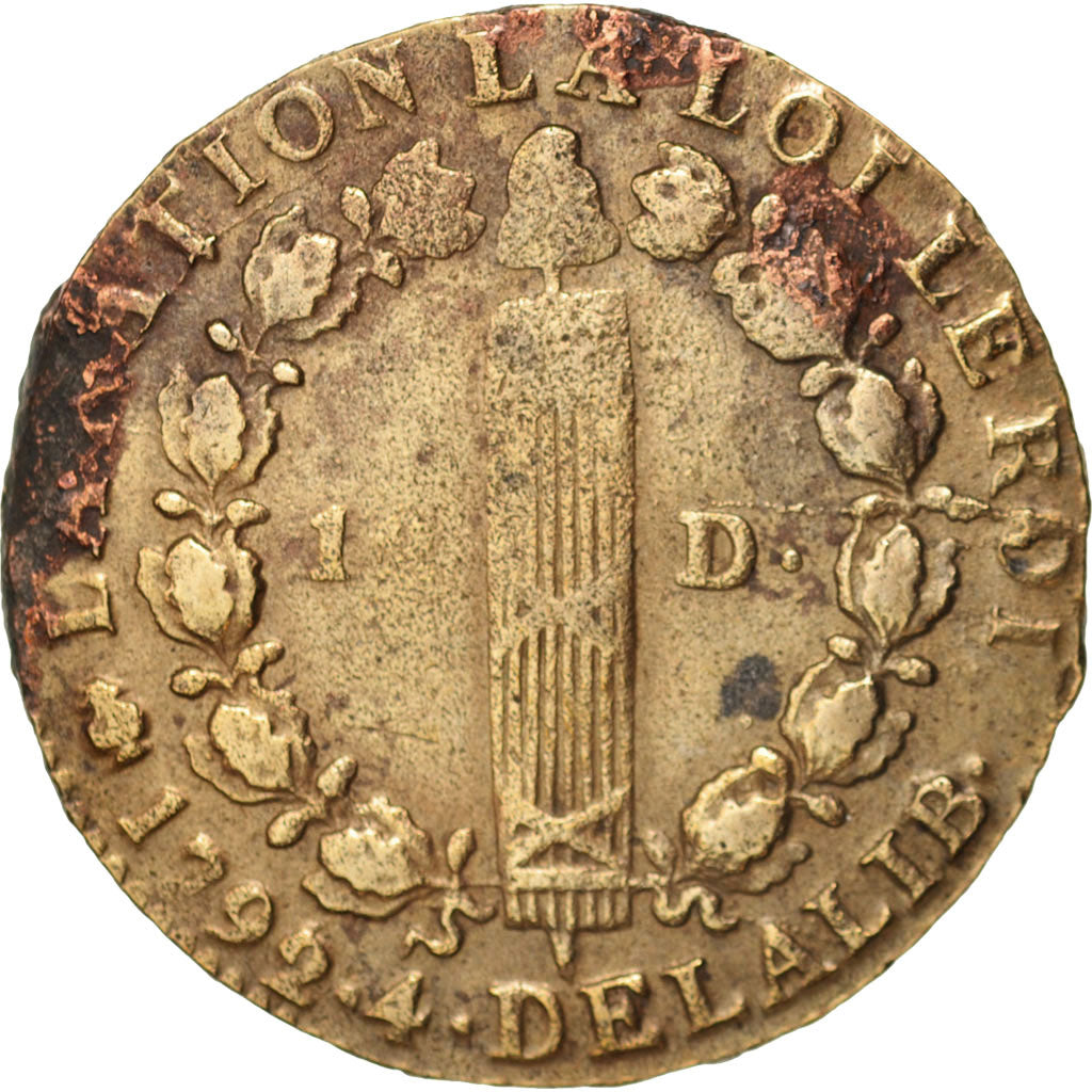 Frankreich, 12 deniers françois, 1792, Paris, Lyre, VF(30-35), Bronze, KM 600.1