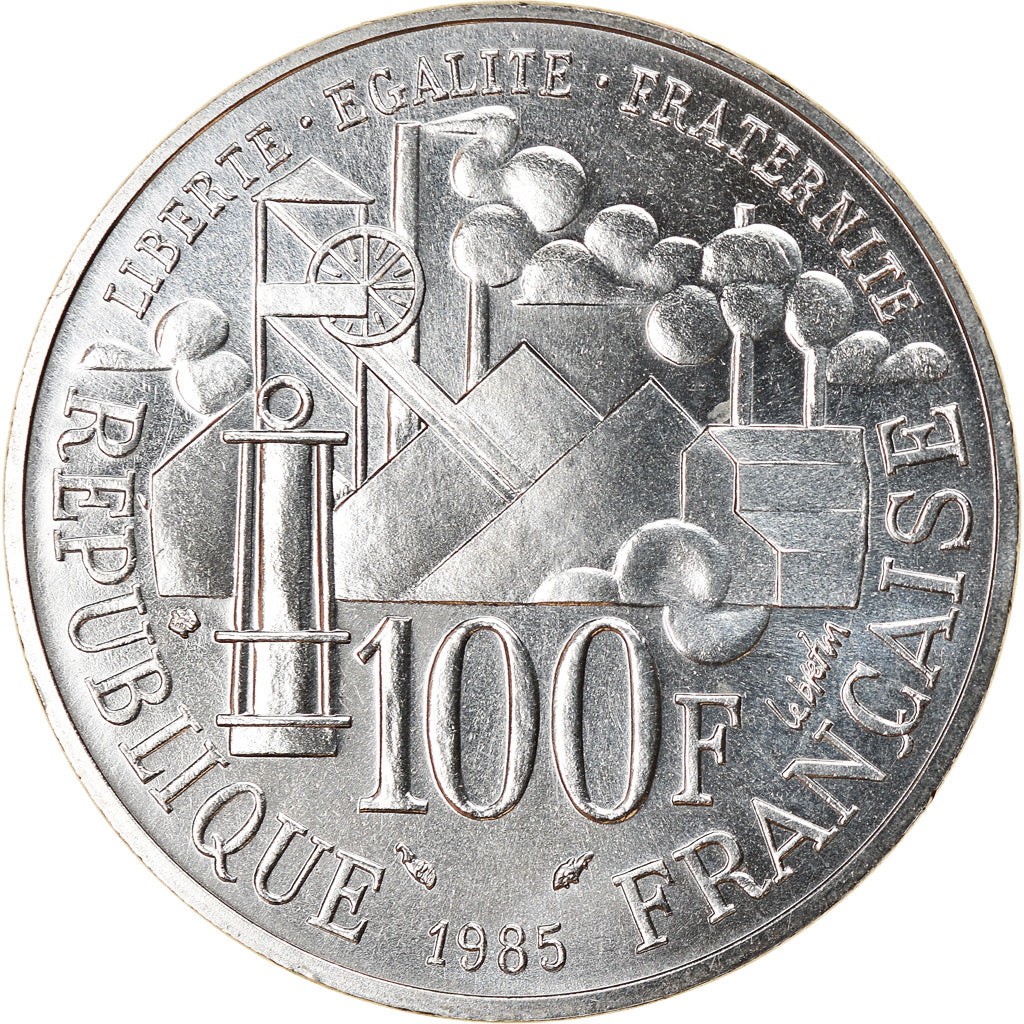 Munten, Frankrijk, Germinal, 100 Francs, 1985, FDC, Zilver, KM:957, Gadoury:900