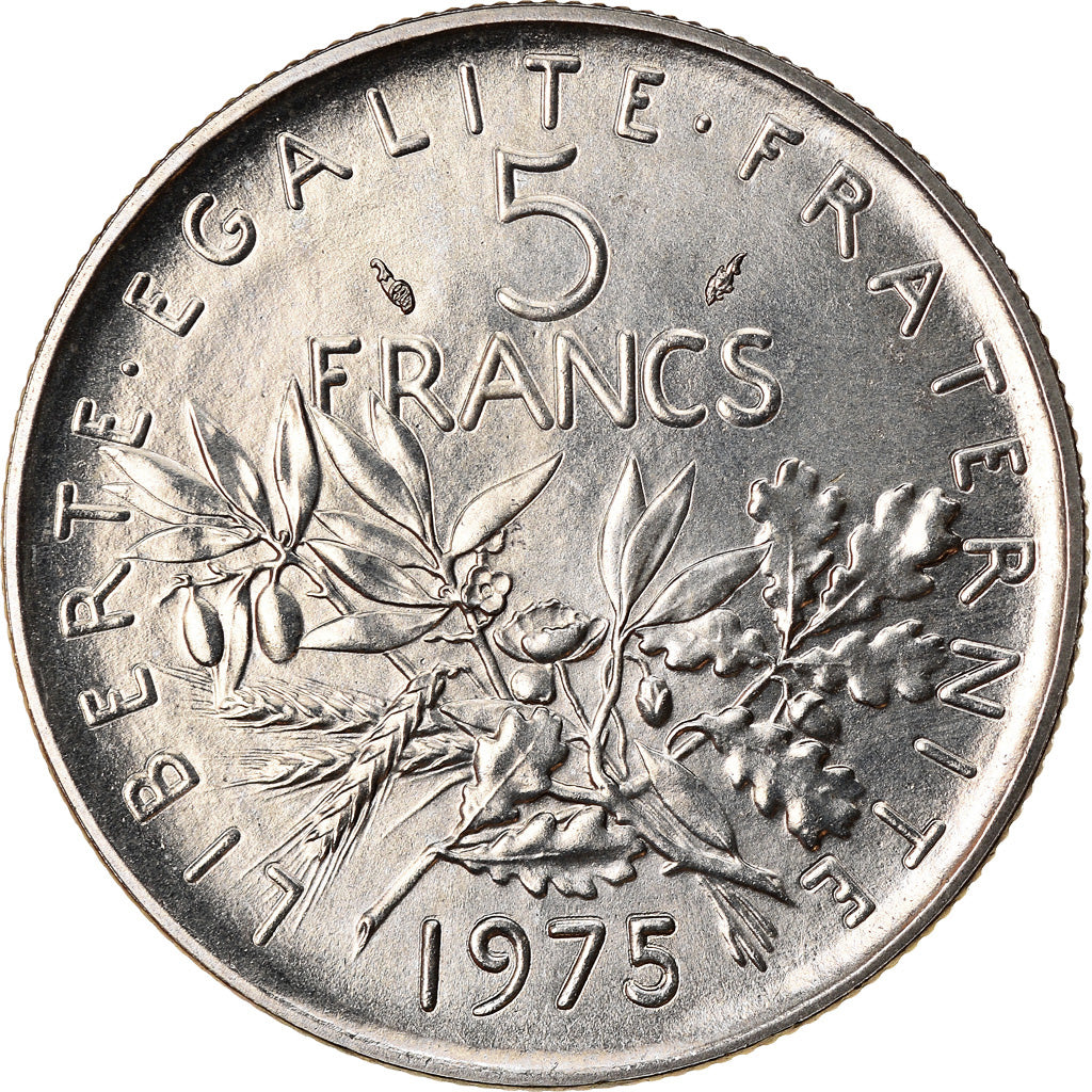 Coin, France, Semeuse, 5 Francs, 1975, Paris, MS(65-70), Nickel Clad