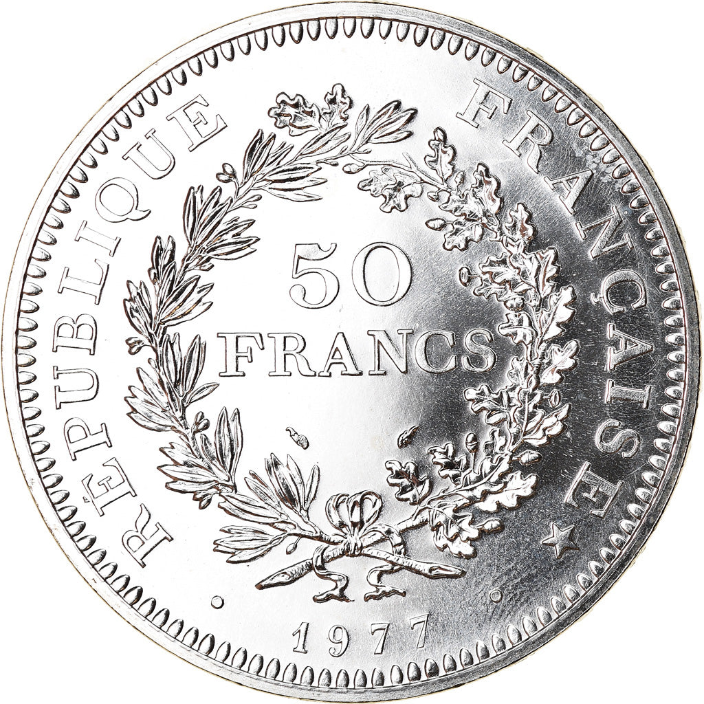 Münze, Frankreich, Hercule, 50 Francs, 1977, Paris, STGL, Silber, KM:941.1