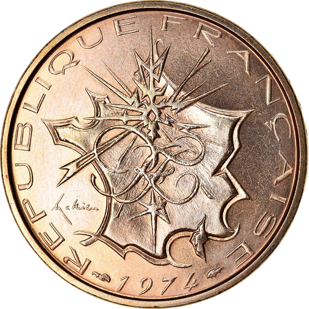 Coin, France, Mathieu, 10 Francs, 1974, Paris, MS(65-70), Nickel-brass, KM:940