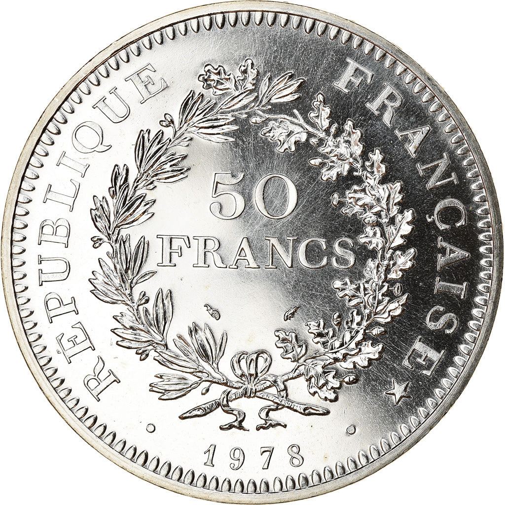 Coin, France, Hercule, 50 Francs, 1978, Paris, MS(65-70), Silver, KM:941.1