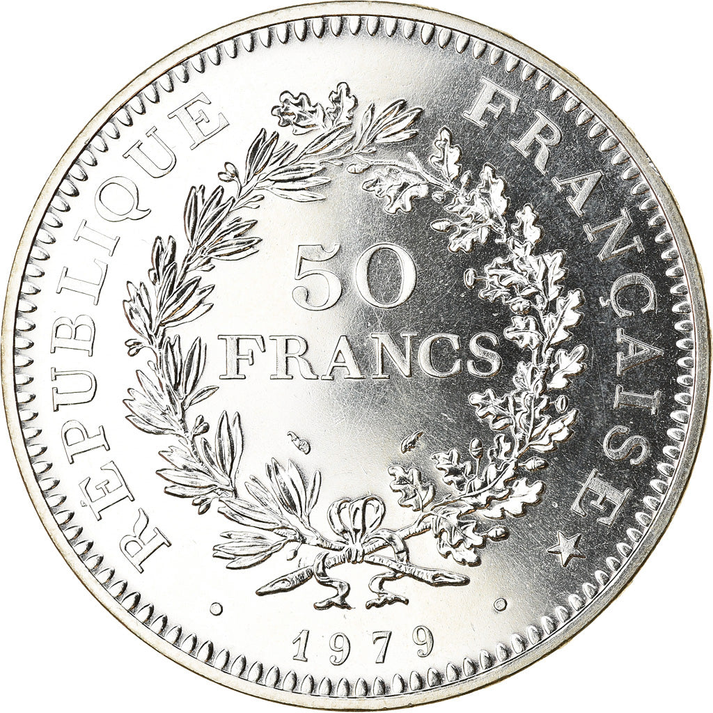 Coin, France, Hercule, 50 Francs, 1979, Paris, MS(65-70), Silver, KM:941.1