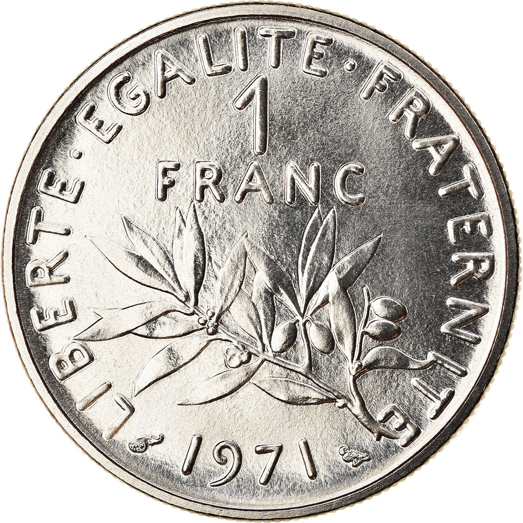 Coin, France, Semeuse, Franc, 1971, Paris, MS(65-70), Nickel, KM:925.1