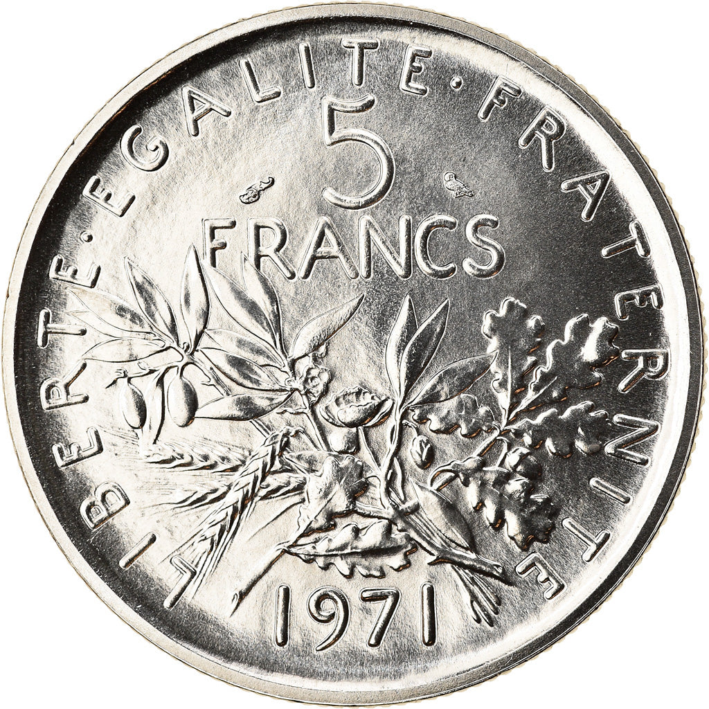 Coin, France, Semeuse, 5 Francs, 1971, Paris, MS(65-70), Nickel Clad