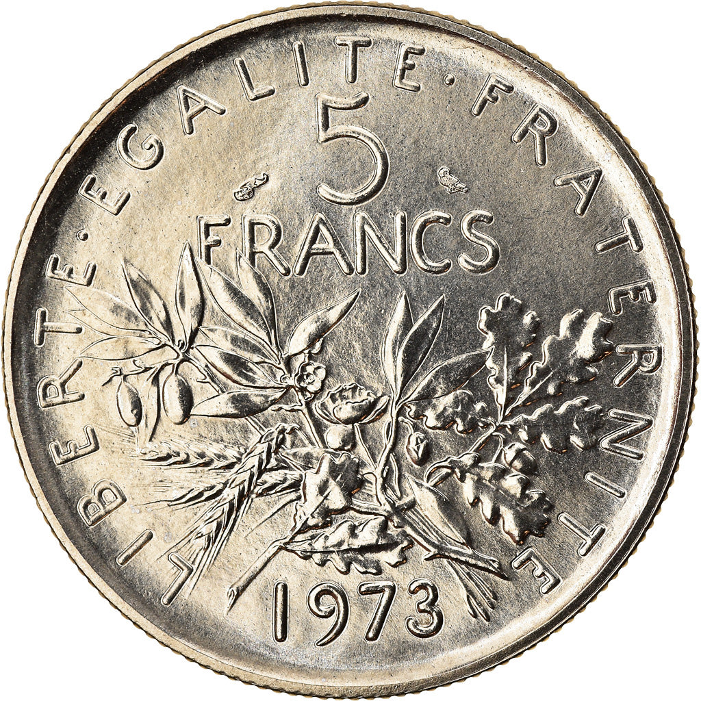 Coin, France, Semeuse, 5 Francs, 1973, Paris, MS(65-70), Nickel Clad