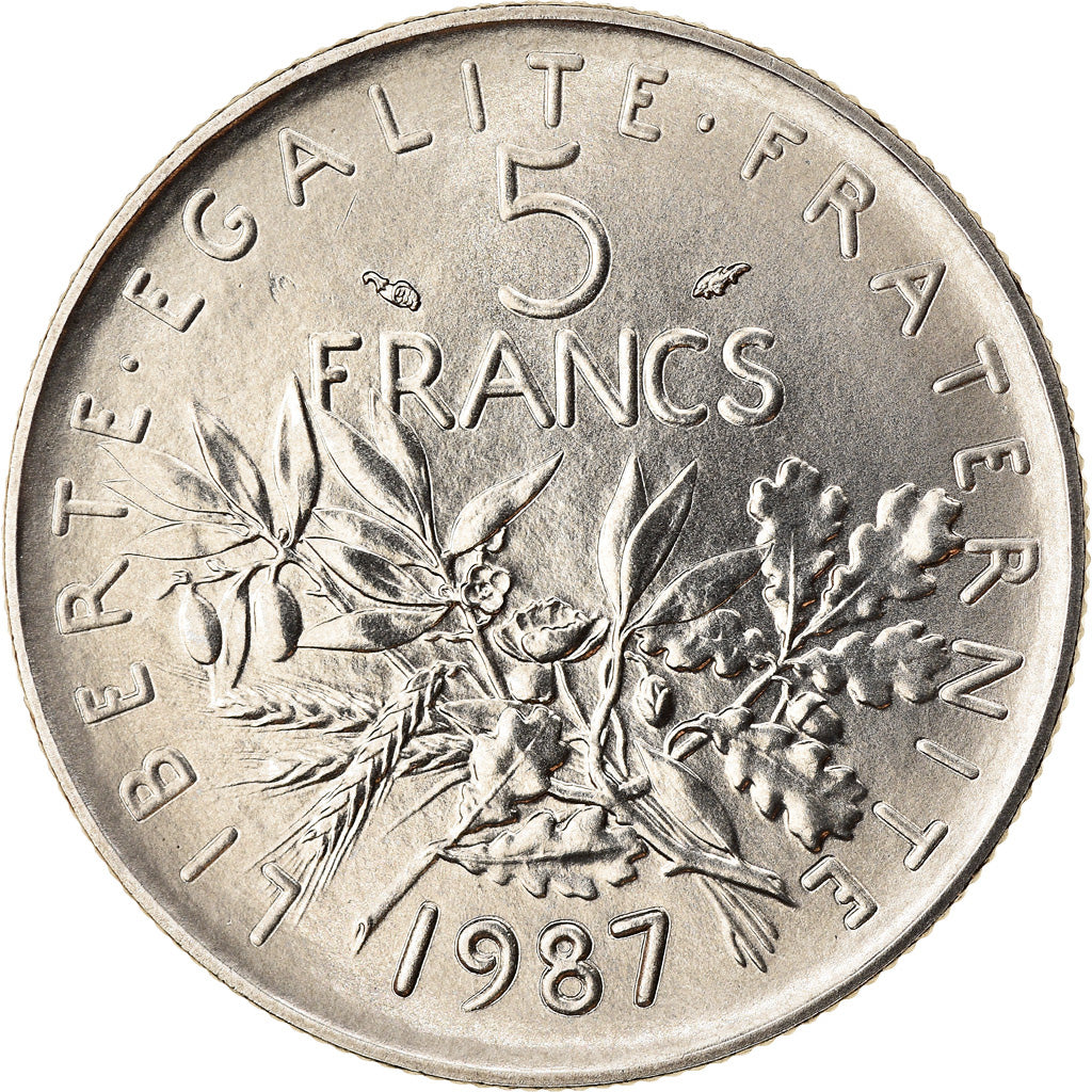 Coin, France, Semeuse, 5 Francs, 1987, Paris, MS(65-70), Nickel Clad