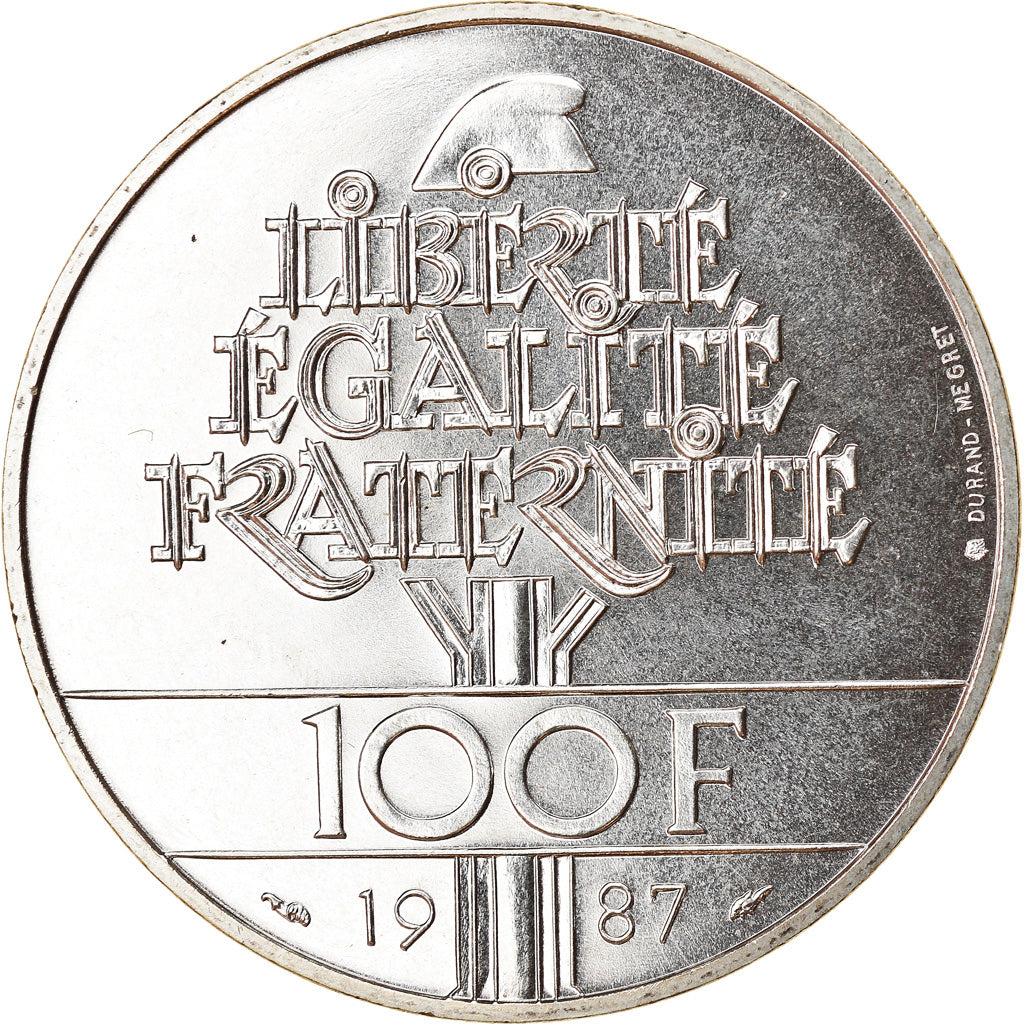 Coin, France, Lafayette, 100 Francs, 1987, MS(65-70), Silver, KM:962