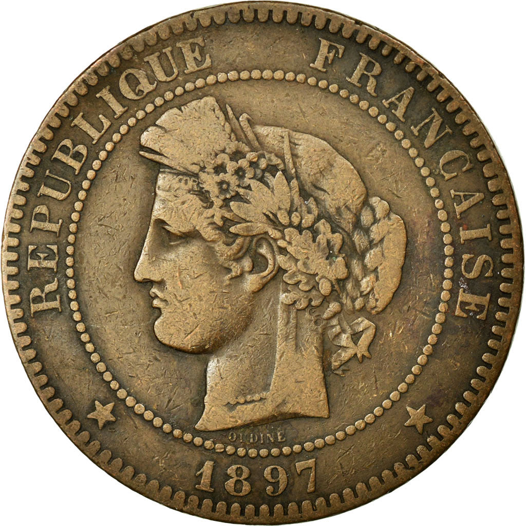 Münze, Frankreich, Cérès, 10 Centimes, 1897, Paris, SS, Bronze, KM:815.1