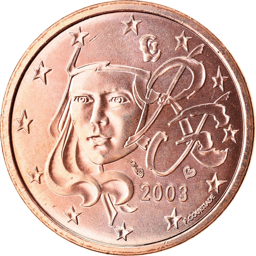 Francja, 5 Euro Cent, 2003, Paris, BU, MS(65-70), Miedź platerowana stalą