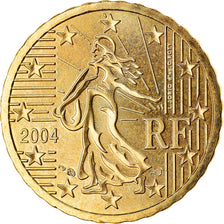 Francja, 10 Euro Cent, 2004, Paris, BU, MS(65-70), Mosiądz, Gadoury:4a, KM:1285