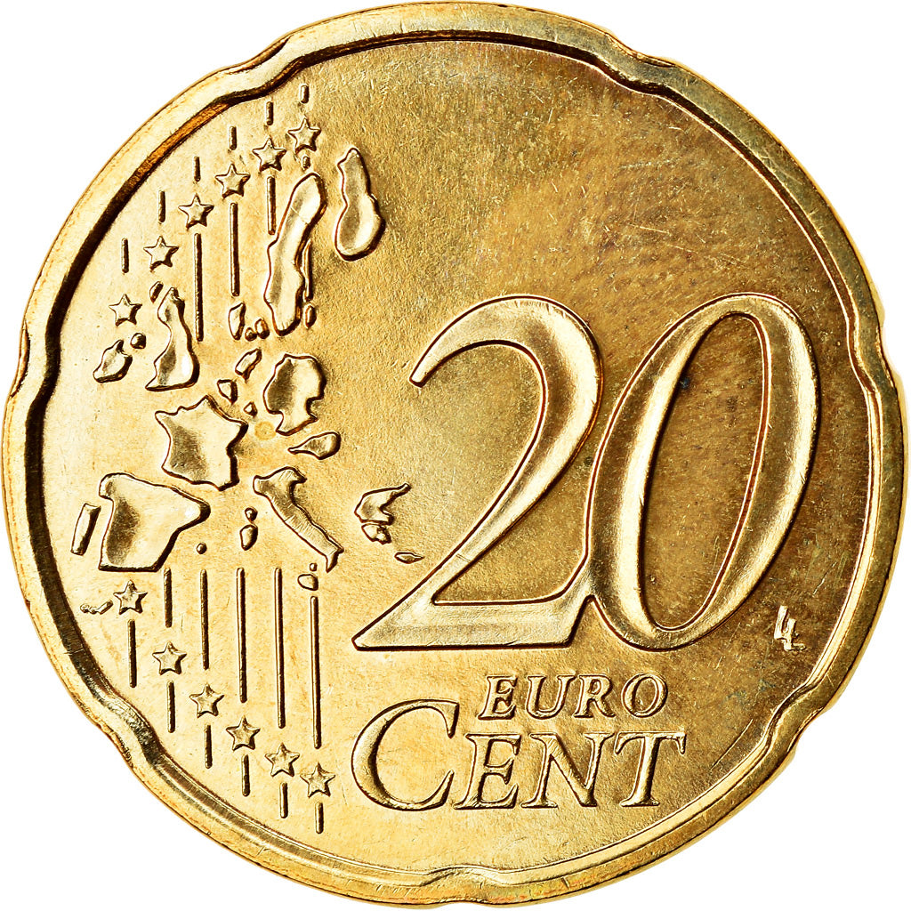 France, 20 Euro Cent, 2003, MS(65-70), Brass, Gadoury:5., KM:1286