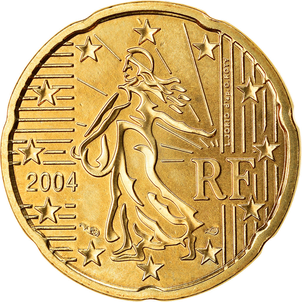 France, 20 Euro Cent, 2004, BU, FDC, Laiton, Gadoury:5., KM:1286
