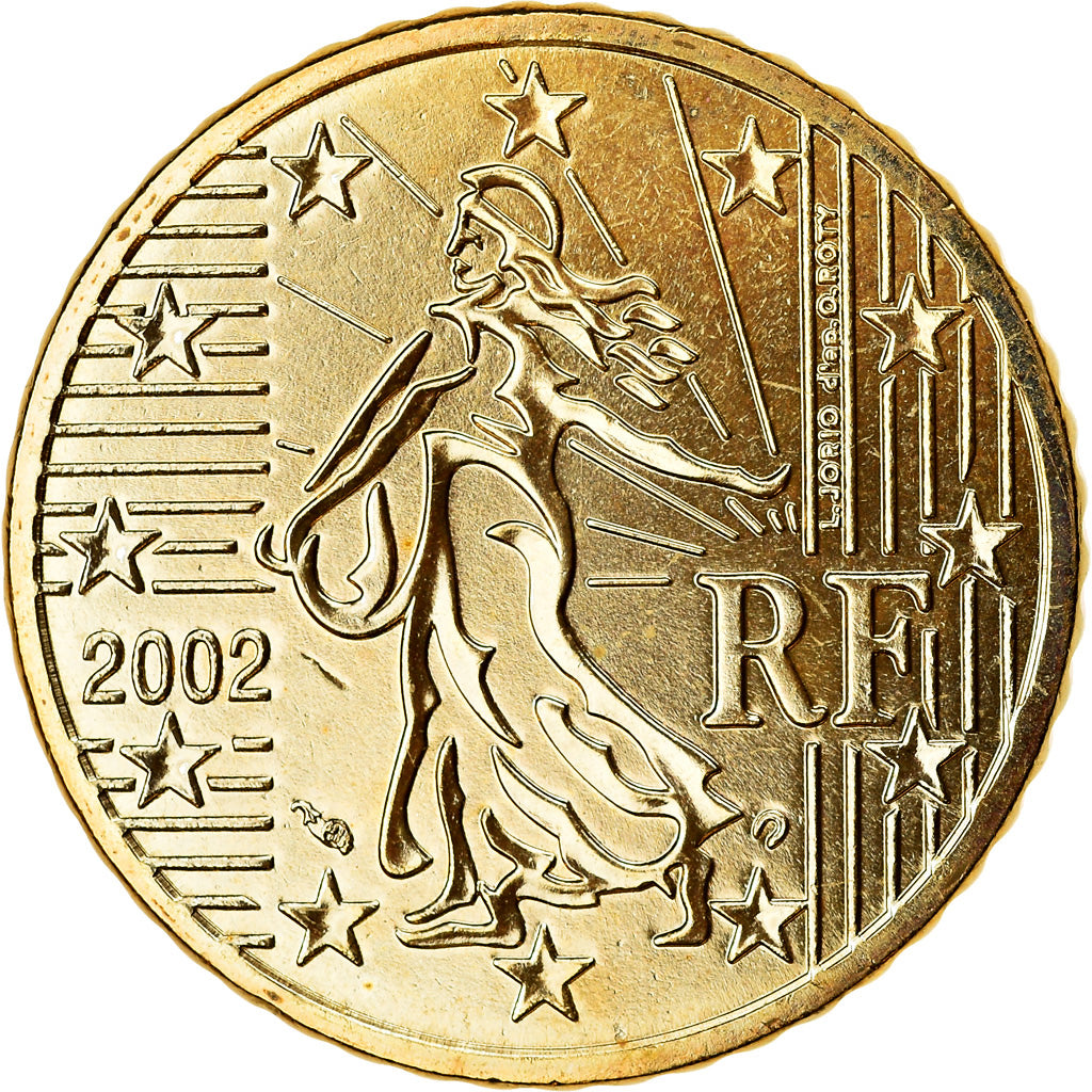 Francia, 50 Euro Cent, 2002, BU, FDC, Latón, Gadoury:6., KM:1287