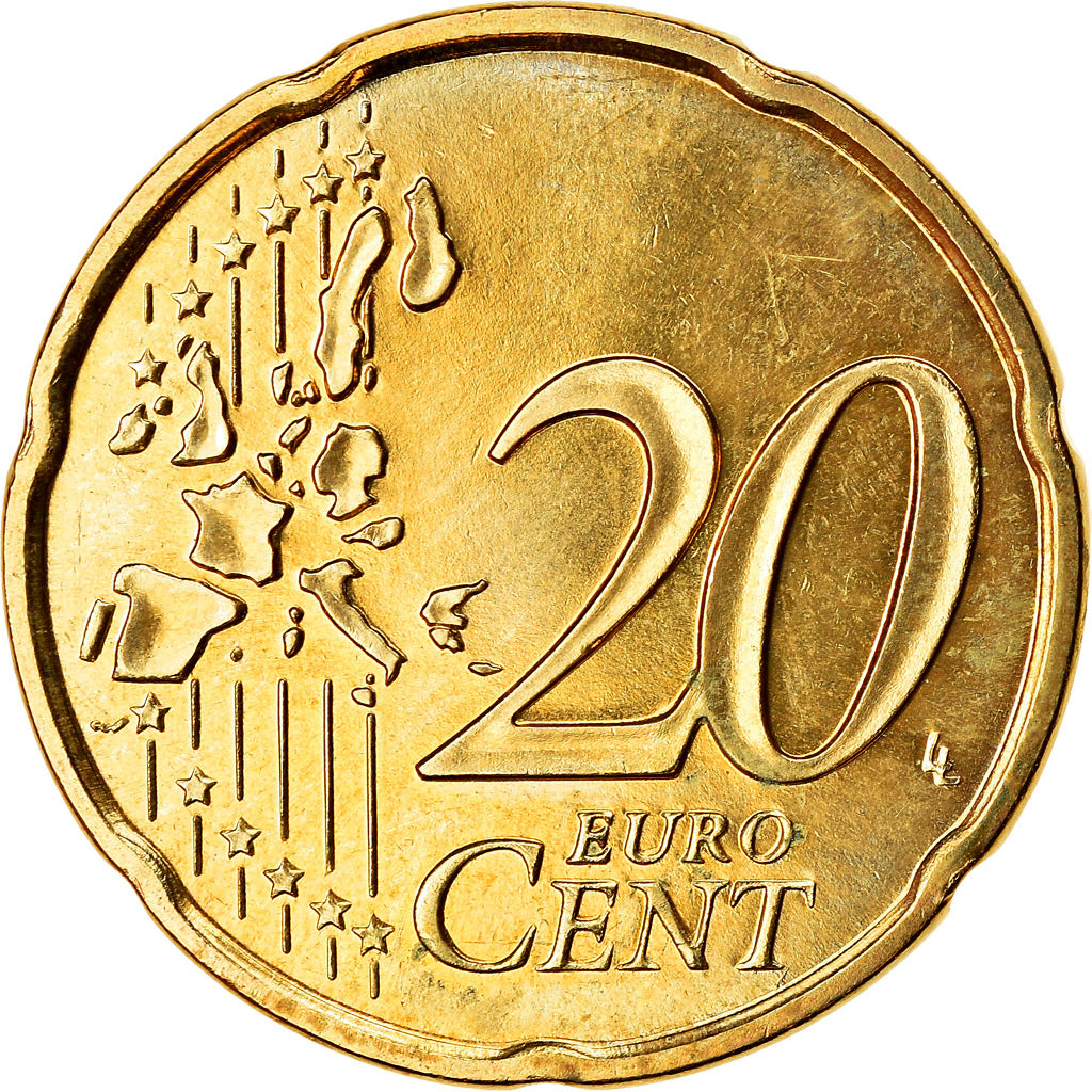 Francja, 20 Euro Cent, 2003, Paris, MS(65-70), Mosiądz, Gadoury:5., KM:1286