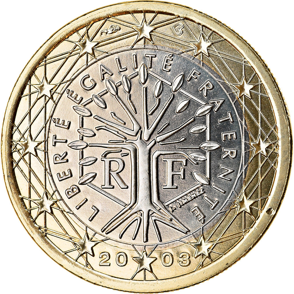 France, Euro, 2003, BU, MS(65-70), Bi-Metallic, Gadoury:7, KM:1288