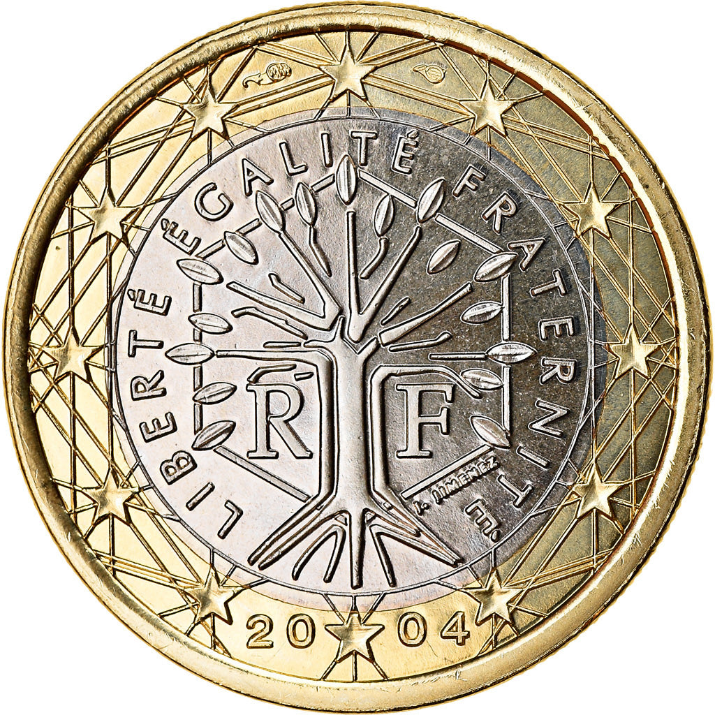 France, Euro, 2004, BU, MS(65-70), Bi-Metallic, Gadoury:7, KM:1288