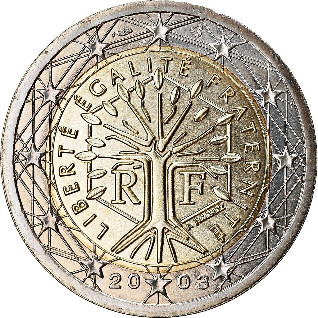 France, 2 Euro, 2003, BU, FDC, Bi-Metallic, Gadoury:8., KM:1289