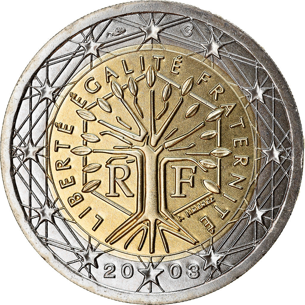 France, 2 Euro, 2003, BU, MS(65-70), Bi-Metallic, Gadoury:8., KM:1289