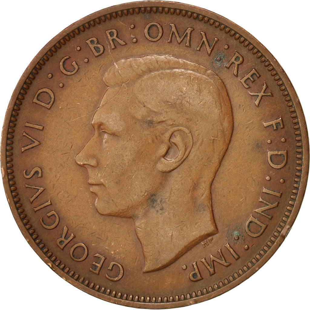 Great Britain, George VI, Penny, 1937, EF(40-45), Bronze, KM:845